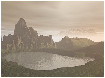Foggy Morning by a Mountain Lake