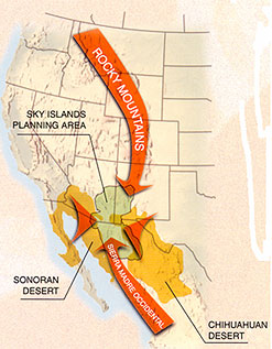Biogeographic influences on the Sky Island region.