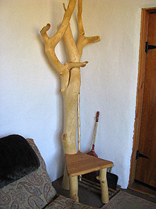 Salvaged wood moose stool crafted by Borton and Welsh.