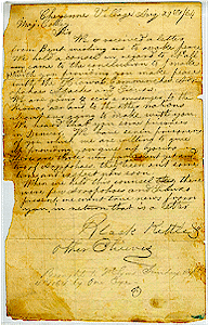 Black Kettle's letter requesting peace