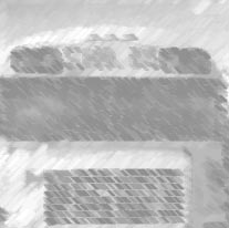 image, School bus on a grey day.