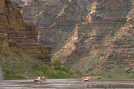Rafting down the Green River.