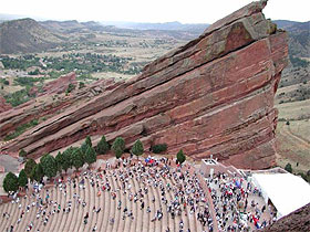 Rock Rock's Shiprock and foothills in the distance. Photo courtesy City and County of Denver.