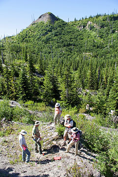 Writers and scientists at Mount St. Helens