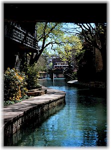 The River Walk Below a Street Bridge