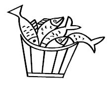 Fish in a basket.