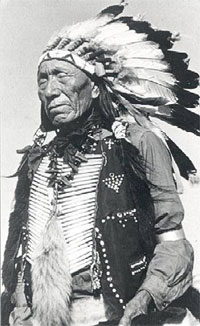 Lakota shaman Black Elk in the Black Hills of South Dakota, circa 1939.