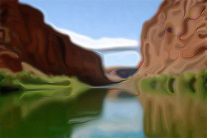 Navajo Bridge at Lee's Ferry from the Rio Colorado