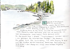 Field journal entry for Point Pleasant, Halifax, Nova Scotia.