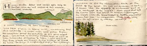 Field journal entry, en route to San Juan Islands, Washington.