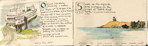 Field journal entry, Orcas Island, Lopez Island, Washington.