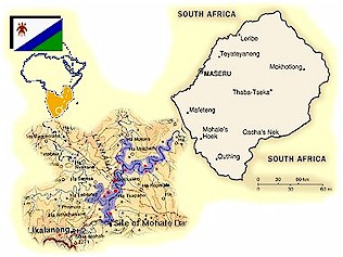 Lesotho and the site of the Mohale Dam