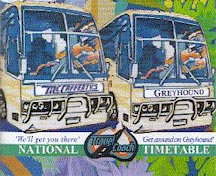 Greyhound bus line national timetable.