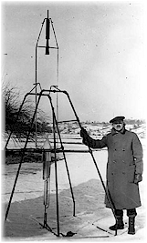 Goddard with rocket.