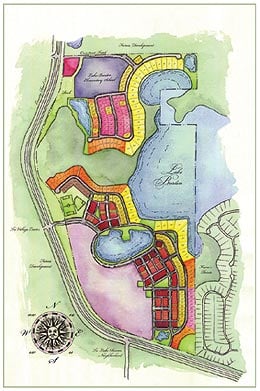 image, The Lake Burden Neighborhood in Lakeside Village. Click to enlarge.