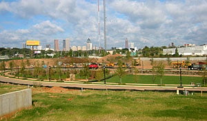 The central, oval-shaped Glenwood Park.