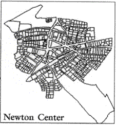 Newton Centre's Gridlike Street Pattern