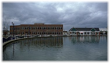 Smaller office building and restaurants