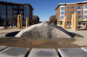 Founders' Green fountain.