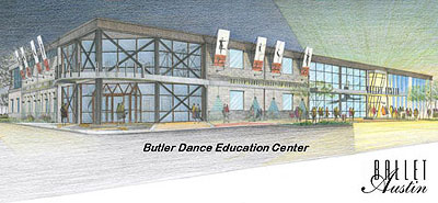 Conceptual plan for Ballet Austin's Butler Dance Education Center. 