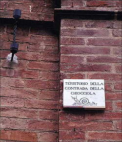 Territorial marker of the snail contrada. 