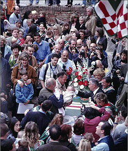 Oca contrada baptism at Fontebranda. 