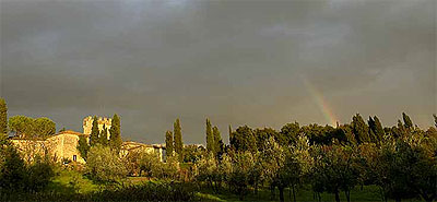Spannocchia and rainbow.