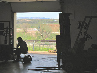 Repairing machinery in a warehouse
