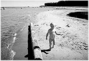 David's son on an Estonian beach.
