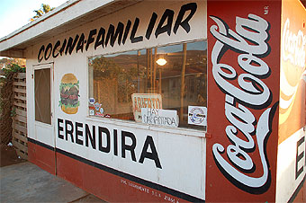 Cocina Familiar Erendira, a small restaurant serving outstanding tacos along the shores of the Pacific Ocean, Baja California Norte. 