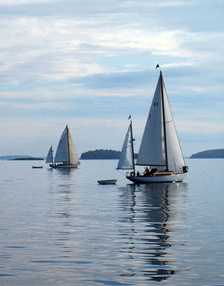 Boats sailing in the Eggemoggin Reach Regatta