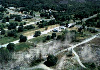 image, Aerial view of Centralia, Pennsylvania in 2000, smoking. Photo courtesy www.CentraliaPA.com.