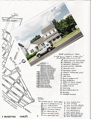 Map and Updike house. Map part of "Updike Terrain" by Barry Nelson.