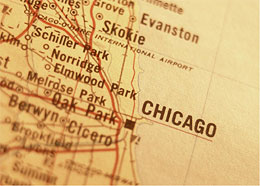 Map of Chicago region.
