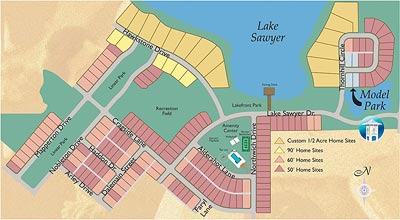 image, The Lakes of Windermere Neighborhood in Lakeside Village.  Click to enlarge.