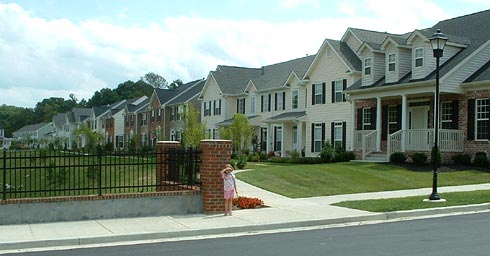 image, Townhomes facing open space.