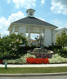image, The Village Common pavilion with status.