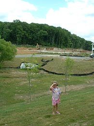 image, Wooded hillsides, open space, and stream channel mitigation.