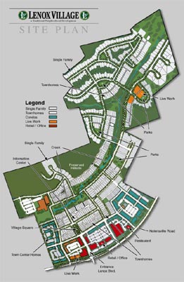 image, Lenox Vilalge Site Plan. Click to view larger image.