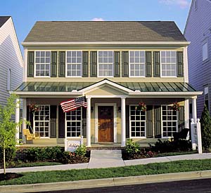image, Lenox Village streetscape of single-family homes.