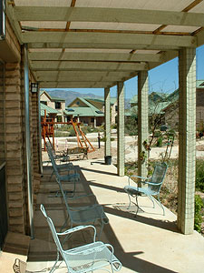 Milagro Cohousing common house front porch.