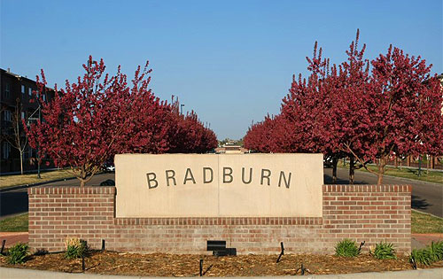 The entrance sign to Bradburn Village.