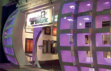 The custom facade and entryway to the Sands Artwork Gallery