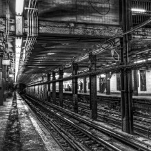 Waiting at 190th Street, Washington Heights, New York, 2012