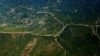 An aerial view of windmills
