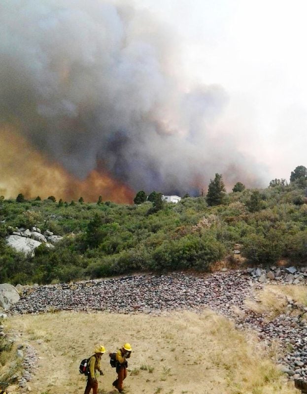 Wildfire near Yarnell, Arizona.