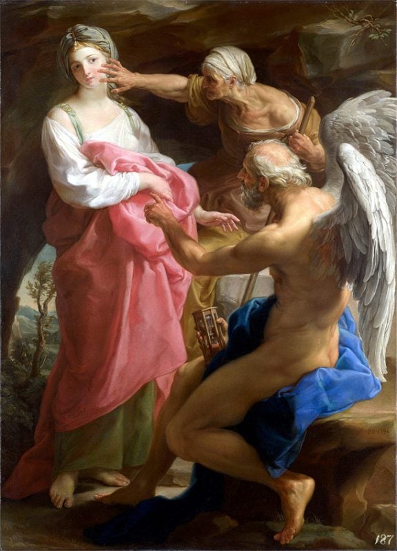 Pompeo Batoni's "Time Orders Old Age to Destroy Beauty"