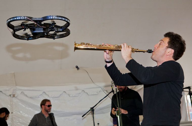 David Rothenberg plays saxaphone with drone.