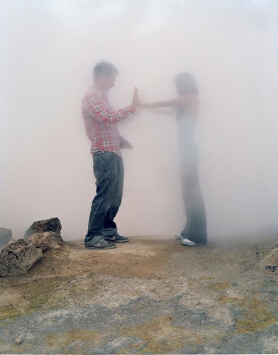 Steam Portrait Couple Touching