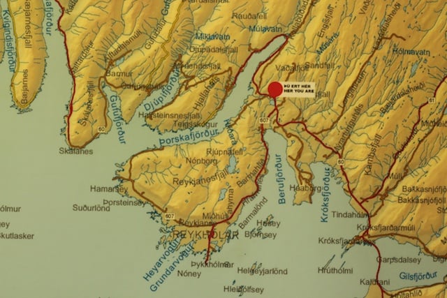 map of the part of the Westfjords